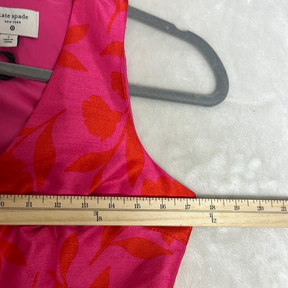 kate spade Pink and Red Floral Peplum Midi Dress - Picture 8 of 14